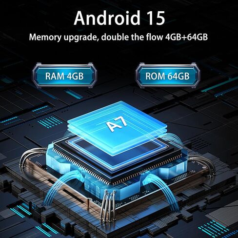 [4+64 جيجابايت] 9 بوصة ستيريو سيارة مزدوج Din Android 15 Apple CarPlay Android Auto Radio، 9 بوصة IPS 1280 * 720 شاشة لمس مع GPS، بلوتوث 5.2 راديو FM DSP صوت 1080P كاميرا احتياطية، واي فاي Google Play in Kuwait