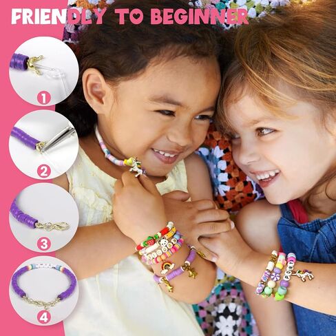 Gionlion 8000 Pcs Clay Beads Bracelet Making Kit, Flat Preppy Clay Beads Letter Beads Spacer Beads and Charms Kit for Friendship Bracelet Kit, Jewelry Making Supplies Crafts Gift for Teen Girls Adults in Kuwait