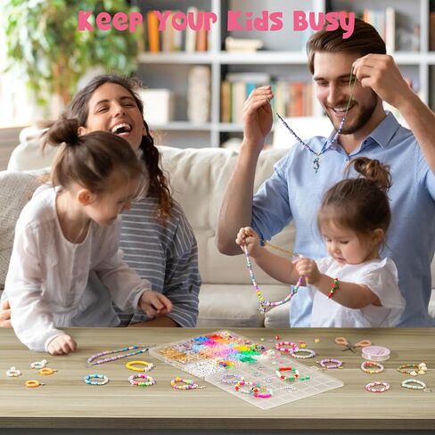 Gionlion 8000 Pcs Clay Beads Bracelet Making Kit, Flat Preppy Clay Beads Letter Beads Spacer Beads and Charms Kit for Friendship Bracelet Kit, Jewelry Making Supplies Crafts Gift for Teen Girls Adults in Kuwait