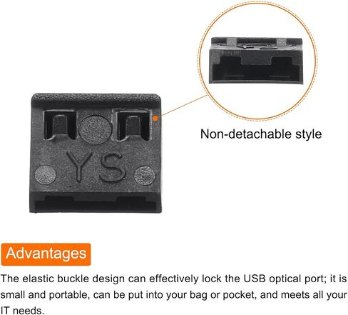 Generic 20 قطعة مانع المنافذ PP قفل منفذ USB / مانع الكمبيوتر الغبار أسود in Saudi Arabia