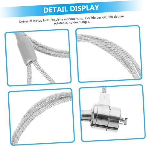 Laptop Lock Security Cable Kit 2 Sets Keyed Locks for Tablets and Monitors Portable Anti-Theft Locking System Security Hardware in Saudi Arabia