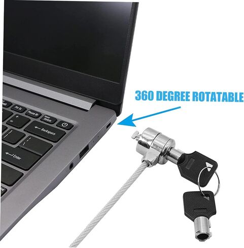 Laptop Lock Security Cable Kit 2 Sets Keyed Locks for Tablets and Monitors Portable Anti-Theft Locking System Security Hardware in Saudi Arabia