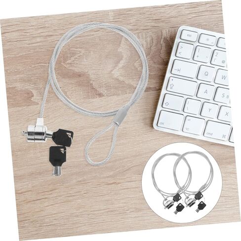 Laptop Lock Security Cable Kit 2 Sets Keyed Locks for Tablets and Monitors Portable Anti-Theft Locking System Security Hardware in Saudi Arabia