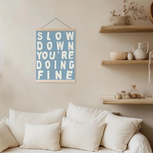 YQDEJ Decor Inspirational Wall Decor ، تبطئ أنت تقوم بعمل جيد من إطار شماعات الجدار الأخضر الرجعية ، التأكيدات الإيجابية التحفيزية ديكور الجدار ، 12x16 بوصة in Saudi Arabia
