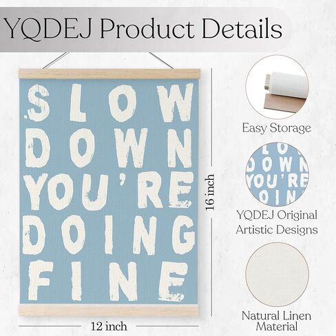 YQDEJ Decor Inspirational Wall Decor ، تبطئ أنت تقوم بعمل جيد من إطار شماعات الجدار الأخضر الرجعية ، التأكيدات الإيجابية التحفيزية ديكور الجدار ، 12x16 بوصة in Saudi Arabia