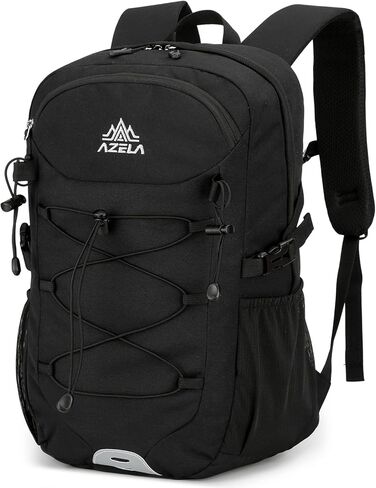 حقيبة ظهر صغيرة مقاومة للماء للمشي لمسافات طويلة سعة 20 لترًا مع حزام صدر للرجال، حقيبة نهارية خفيفة الوزن للاستخدام في الهواء الطلق، باللون الأسود in Kuwait