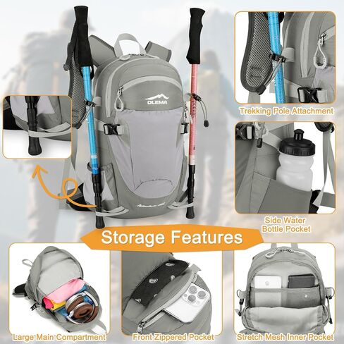OLEMA Hiking Backpack, 25L Lightweight Travel Backpacks,Camping Daypack for Outdoor Sports,Lightweight Travel Camping Backpack for Men Women in Saudi Arabia
