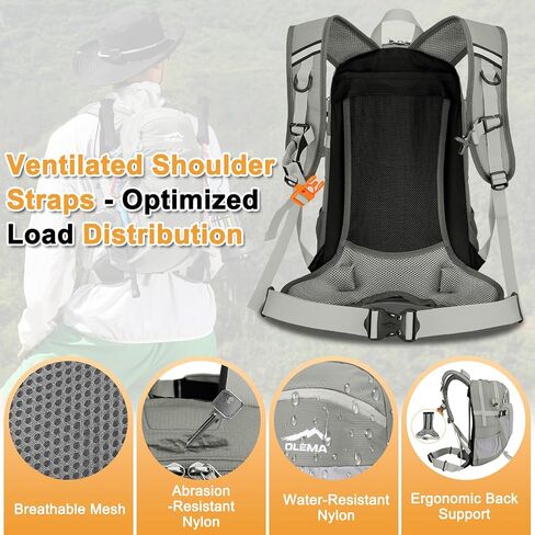 OLEMA Hiking Backpack, 25L Lightweight Travel Backpacks,Camping Daypack for Outdoor Sports,Lightweight Travel Camping Backpack for Men Women in Saudi Arabia