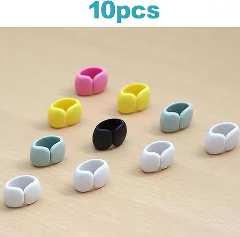 10 PCS Mixed Color Cable Organizer Buckle: New strap design for data cables and charging cables, perfect for carrying multifunctional roll storage when traveling in Saudi Arabia