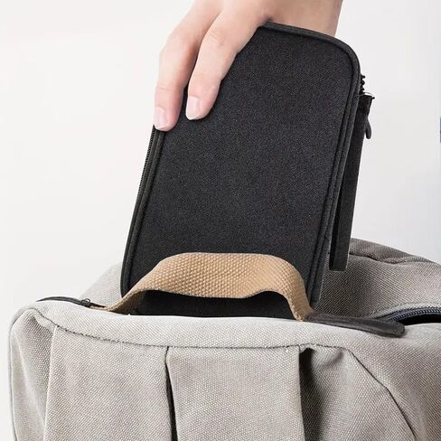 Cable Organizer Bag, Electronics Carrying Travel Case, Double Layers Storage Bag, Mesh Pocket for Cables, Cords and Chargers, Earphone, Phone-Black in Saudi Arabia