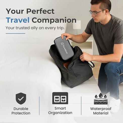 Travel Cable Organizer Bag – Waterproof Electronics Accessories Case for Cords, Chargers, and Tech Gear – Grey in Saudi Arabia