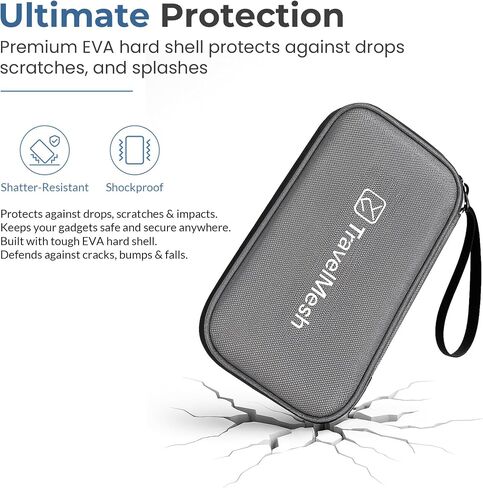 Travel Cable Organizer Bag – Waterproof Electronics Accessories Case for Cords, Chargers, and Tech Gear – Grey in Saudi Arabia