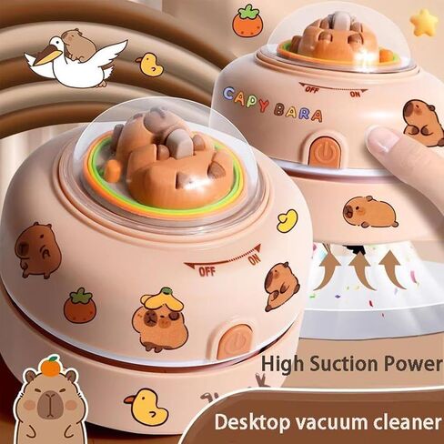 Desktop Vacuum,Capybara Small Desk Vacuum Cleaner | Pocket Handheld Duster for Computer Office Table Dorm Auto Vehicle Car Interior Keyboard Cleaning in Saudi Arabia