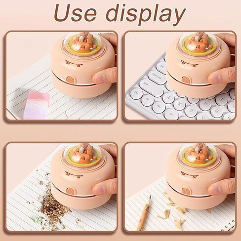 Desktop Vacuum,Capybara Small Desk Vacuum Cleaner | Pocket Handheld Duster for Computer Office Table Dorm Auto Vehicle Car Interior Keyboard Cleaning in Saudi Arabia