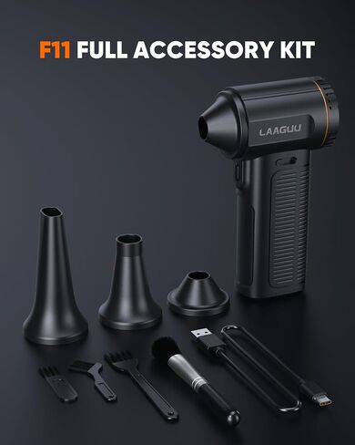 Electric Compressed Air Duster, 130000RPM Adjustable Infinitely Speed Handheld Mini Blower Cordless, 8000mAh Portable Power Fan Home Cleaner for Car Keyboard Computer PC Outdoor (Black II, Pro) in Saudi Arabia