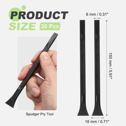 أداة رفع Spudger مقاس 8 × 150 مم من PATIKIL، 30 قطعة من ألياف الكربون المقاومة للكهرباء الساكنة، مجموعة أدوات إصلاح الأطراف المزدوجة الآمنة للفتح للهواتف المحمولة الذكية والكمبيوتر اللوحي والكمبيوتر المحمول، أسود in Saudi Arabia