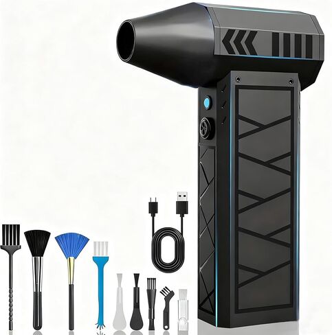 Electric Air Duster, 130000RPM Powerful Compressed Air Duster,4-Speed Adjustable Mini Blower with LED Light, Rechargeable Duster Blower for Computer, Keyboard, Car, Home Cleaning in Saudi Arabia