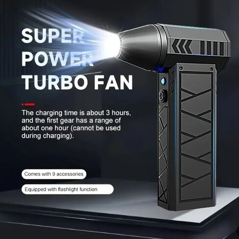 Electric Air Duster, 130000RPM Powerful Compressed Air Duster,4-Speed Adjustable Mini Blower with LED Light, Rechargeable Duster Blower for Computer, Keyboard, Car, Home Cleaning in Saudi Arabia