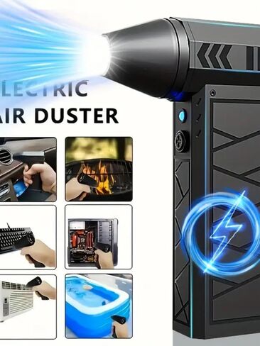 Electric Air Duster, 130000RPM Powerful Compressed Air Duster,4-Speed Adjustable Mini Blower with LED Light, Rechargeable Duster Blower for Computer, Keyboard, Car, Home Cleaning in Saudi Arabia