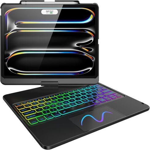 FUWANG Touch Keyboard Case for iPad Pro 13 inch (M5/M4) 2025/2024, 360° Swivel for iPad Pro 13 inch Case with Keyboard, 7 Colors Backlit with Multi-Touch Trackpad Keyboard Case for ipad pro 13 Inch in Saudi Arabia