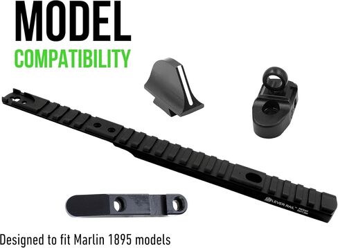 XS SIGHTS Marlin Optic Mounts وحلقة الشبح، تناسب Marlin Lever Carbines، سهلة التركيب Picatinny Rail وحلقة الشبح مع عمود أمامي مخطط أبيض (Marlin 1894، 1895، 336، 308MX، 30AS، 336 35 Rem) in Kuwait