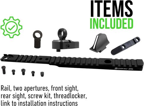 XS SIGHTS Marlin Optic Mounts وحلقة الشبح، تناسب Marlin Lever Carbines، سهلة التركيب Picatinny Rail وحلقة الشبح مع عمود أمامي مخطط أبيض (Marlin 1894، 1895، 336، 308MX، 30AS، 336 35 Rem) in Kuwait