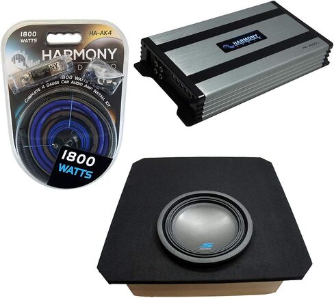 Harmony Audio HA-A800.1 Compatible with Chevy Corvette 1997-2004 Coupe C5 Z06 Class D 1600W Sub Amp, S-W12D4 Car Audio Type S Series 1800W Peak 12" Sub and GM1X12-07-04-CORVT Hatch Sub Enclosure Box in Saudi Arabia