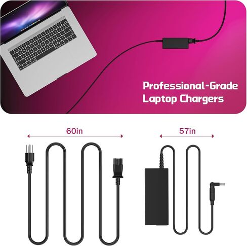 محول تيار متردد لشاحن الكمبيوتر المحمول العالمي بقدرة 90 وات لجهاز Lenovo HP Dell ASUS Acer Samsung Sony Fujitsu Notebook Ultrabook Chromebook Latitude Inspiron Pavilion سلك إمداد الطاقة مع 15 نصيحة in Kuwait