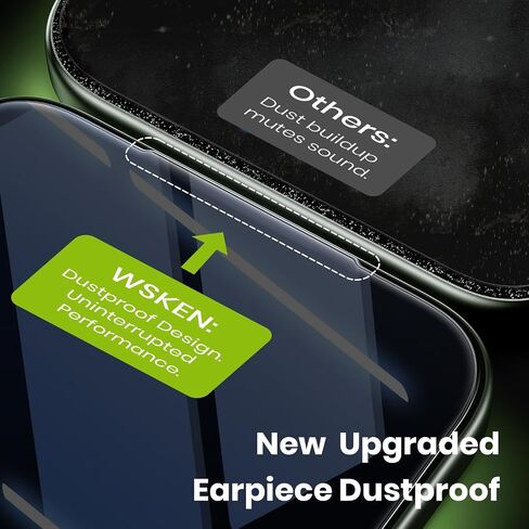 واقي شاشة للخصوصية WSKEN لهاتف iPhone 17 Pro Max - [25 درجة مضاد للتجسس] [إزالة الغبار التلقائي] [زجاج مقسى 9H+] حافظة سهلة التركيب مقاومة للكسر بدرجة عسكرية 12 قدم، عبوتان in Saudi Arabia