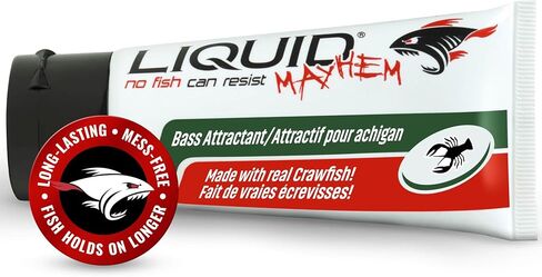 جل جذب الأسماك Liquid Mayhem Bass 60 مل / 2 أونصة · 60 استخدامًا – طعم باس حقيقي وأمينوس | جل طويل الأمد معزز بالأشعة فوق البنفسجية - جميع أنواع الطعم in Kuwait