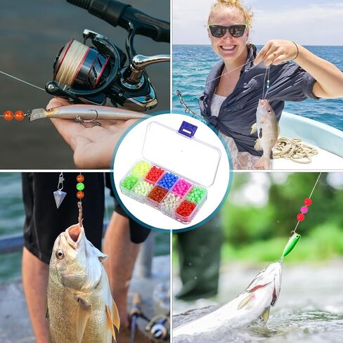 1000PCS Fishing Beads Saltwater Kit 10 Colors 5mm Glow in Dark Round Plastic Fishing Rigs Beads for Saltwater Freshwater in Saudi Arabia