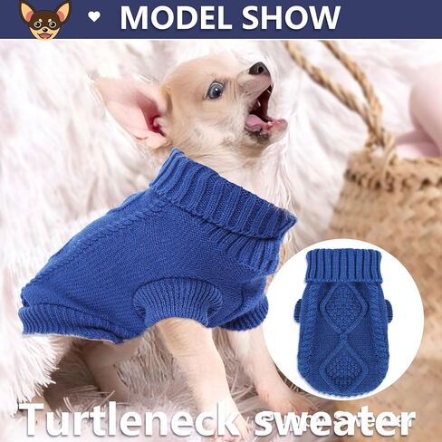 2 Pieces Small Dog Sweater, Chihuahua Sweater Spring Winter Cute Clothes for Yorkie Cat Extra Small Dog Clothes (Small) in Saudi Arabia