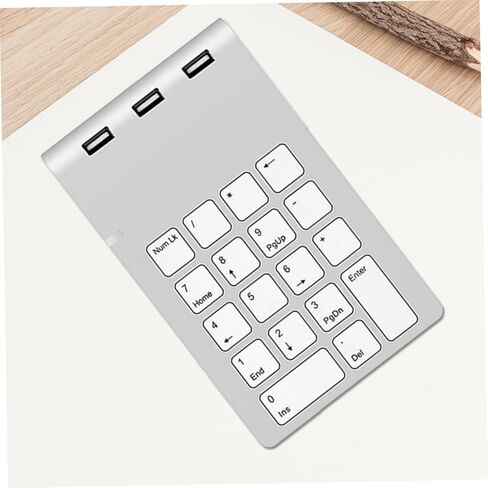 NUOBESTY لوحة مفاتيح رقمية USB مع منافذ USB ومفتاح لوحة أرقام سلكية للكمبيوتر المحمول وتوافق التصميم خفيف الوزن in Kuwait