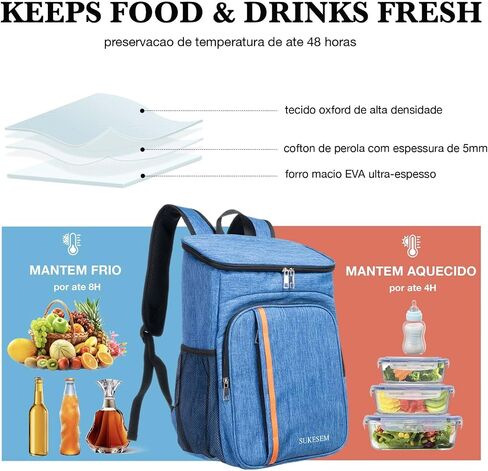 Cooler Backpack - 45 Can Insulated Soft Cooler Lunch Bag for Camping, Beach, Hiking & Shopping for Men and Women(Black) in Saudi Arabia