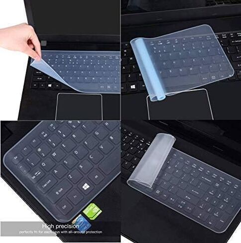 15.6" Universal Silicone Laptop Keyboard Protector | Laptop Keyguard Cover | Keyboard Dust Cover | Waterproof & Dust-Proof Protective Skin (36.5 x 13.5 cm) in Saudi Arabia