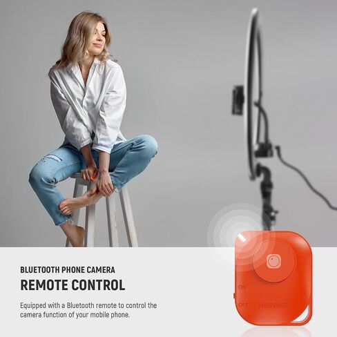 NEEWER Professional Ring Light with Stand and Phone Holder, 18 inch Ultra Thin, 45W 2900K-7000K TLCI98, Remote Shutter & App Control, Softer Lighting for Makeup Live Stream TikTok, RP18B Pro White in Saudi Arabia