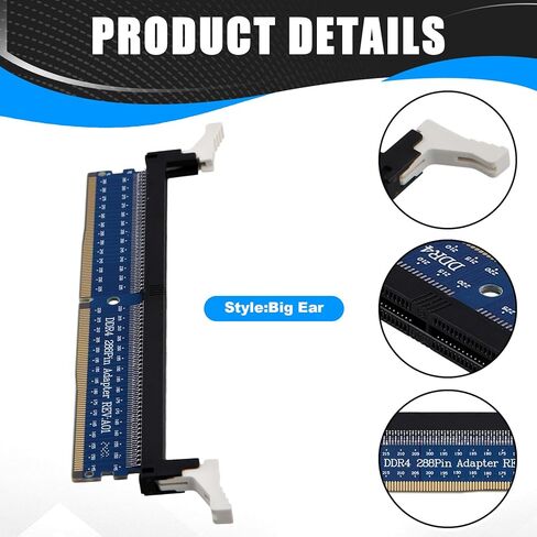 DDR4 288Pin DIMM محول الناهض اختبار الذاكرة بطاقة حماية الذاكرة بطاقة الدائرة لوح تمديد بطاقة الناهض الأذن الكبيرة in Kuwait