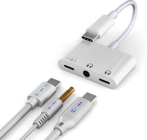 USB C Splitter 1 in 3 Out Dual USB C Headphone and Charger With 480Mbps Data, USB-C to 3.5mm Headphone Jack+ Dual Type c Dongle Surpport Music, Call, Microphone, PD60W Charging, Data Transfer in Saudi Arabia