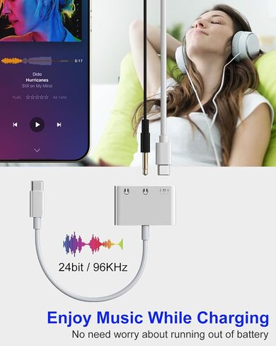 USB C Splitter 1 in 3 Out Dual USB C Headphone and Charger With 480Mbps Data, USB-C to 3.5mm Headphone Jack+ Dual Type c Dongle Surpport Music, Call, Microphone, PD60W Charging, Data Transfer in Saudi Arabia