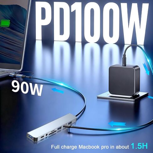 موزع USB C/USB، موزع ألومنيوم 8 في 1 USBC وUSB موسع مع USB 3.0، USB 2.0، SD/TF، ​​مقبس صوت، محول متعدد المنافذ لمنافذ الطاقة USB-C متوافق مع أجهزة الكمبيوتر الشخصية/أجهزة الكمبيوتر المحمولة/Mac Book Pro/Air/iMac/iPad والمزيد من الأجهزة in Saudi Arabia