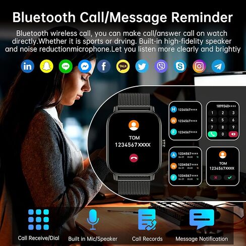 Smart Watch for Men Women Fitness: Running Make Answer Call Digital Mens Watches Waterproof Smartwatch for Android Phone iPhone Samsung Compatible Pedometer Step Tracker Sleep SpO2 Heart Rate Monitor in Saudi Arabia