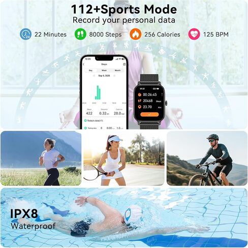 Smart Watch for Men Women Fitness: Running Make Answer Call Digital Mens Watches Waterproof Smartwatch for Android Phone iPhone Samsung Compatible Pedometer Step Tracker Sleep SpO2 Heart Rate Monitor in Saudi Arabia