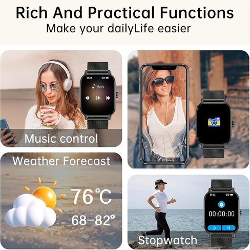 Smart Watch for Men Women Fitness: Running Make Answer Call Digital Mens Watches Waterproof Smartwatch for Android Phone iPhone Samsung Compatible Pedometer Step Tracker Sleep SpO2 Heart Rate Monitor in Saudi Arabia