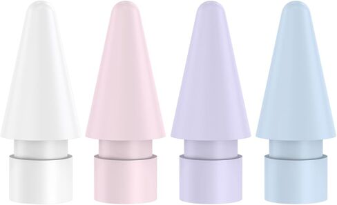 4 Pack Colorful Replacement Tips Compatible with Apple Pencil 2nd Generation, 1st Generation, Apple Pencil Pro & USB-C Pen Like Nibs (White/Pink/Purple/Blue) in Saudi Arabia