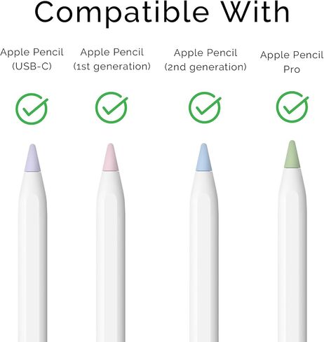 4 Pack Colorful Replacement Tips Compatible with Apple Pencil 2nd Generation, 1st Generation, Apple Pencil Pro & USB-C Pen Like Nibs (White/Pink/Purple/Blue) in Saudi Arabia
