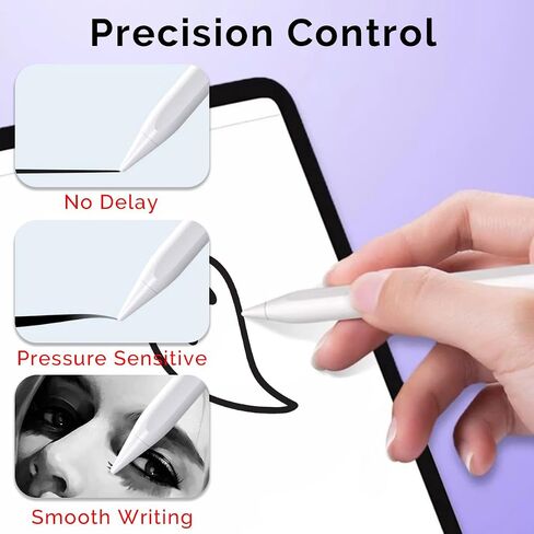 4 Pack Colorful Replacement Tips Compatible with Apple Pencil 2nd Generation, 1st Generation, Apple Pencil Pro & USB-C Pen Like Nibs (White/Pink/Purple/Blue) in Saudi Arabia