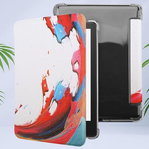 Case for 6.8" Kindle Paperwhite 11th Generation 2021 and Signature Edition, PU Leather Cover & Flexible Soft Clear Back Cover with Auto Sleep/Wake in Saudi Arabia