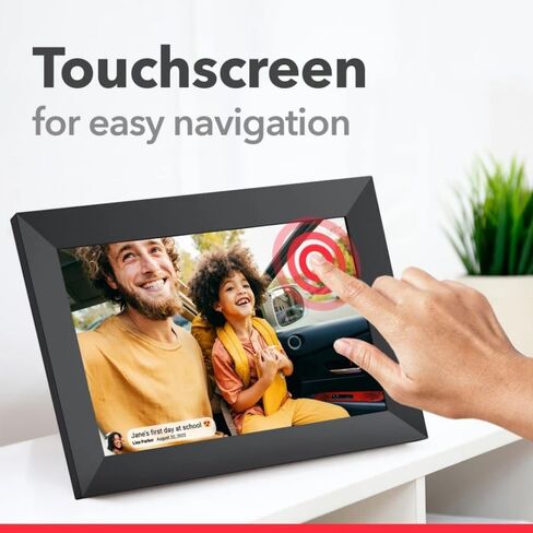 إطار صور رقمي FRAMEO - إطار صور WiFi مقاس 14.1 بوصة | إطارات رقمية للصور | إرسال الصور ومقاطع الفيديو باستخدام تطبيق Frameo | شاشة تعمل باللمس 1280 × 800 (متجددة) in Saudi Arabia