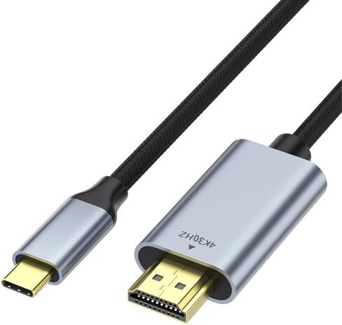 USB C to HDMI Cable 4K 30Hz High-Speed Type-C to HDMI Cord, Thunderbolt 3/4/5 Compatible with MacBook, iPhone 15/16 Series, Galaxy S9 to S24, Support 3D, HDR, 6.6FT in Saudi Arabia