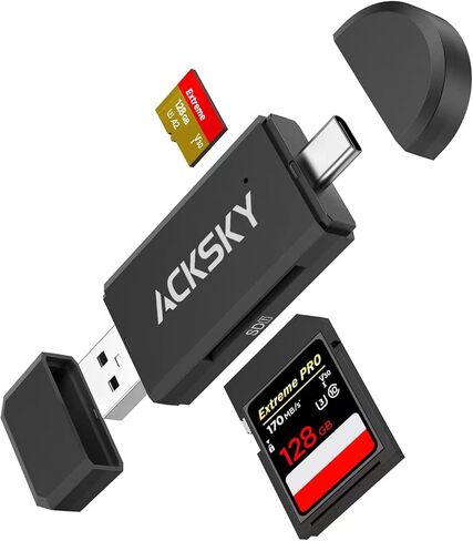 USB C SD Card Reader & USB 3.0 Micro SD Adapter, High-Speed Memory Card Reader for SD/Micro SD/SDHC/SDXC/MMC, Type-C SD Card Reader Compatible with MacBook/PC/Android/Camera/Laptop in Saudi Arabia